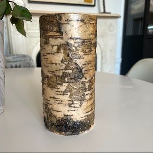 Bark tree pillar candle
